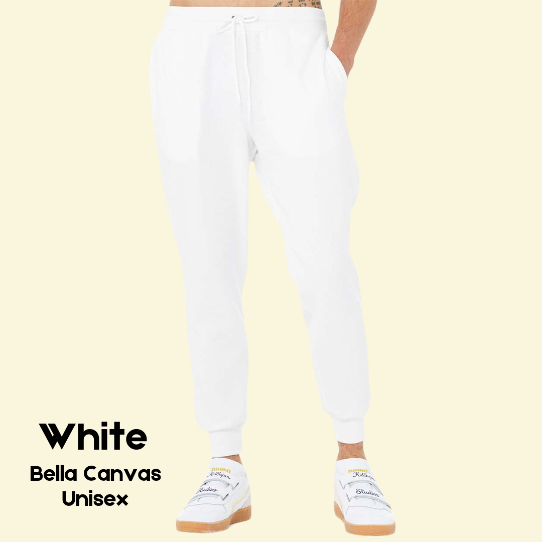 White Jogger Sweatpants - Bella Canvas - Unisex