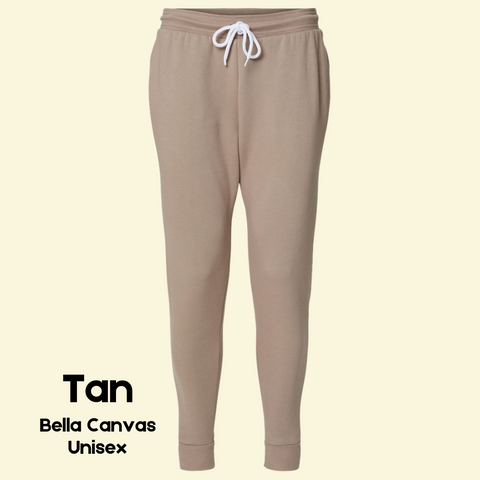 Tan Jogger Sweatpants - Bella Canvas - Unisex