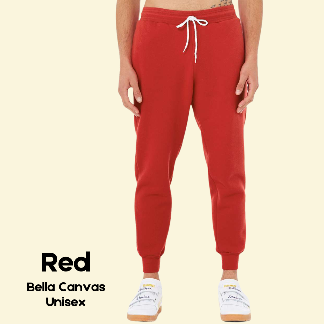 Red Jogger Sweatpants - Bella Canvas - Unisex