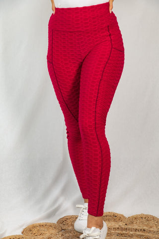 Scrunchy Butt Leggings - Red