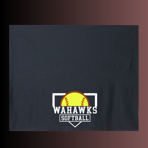 WaHawks Softball Black Stadium Blanket Design 2